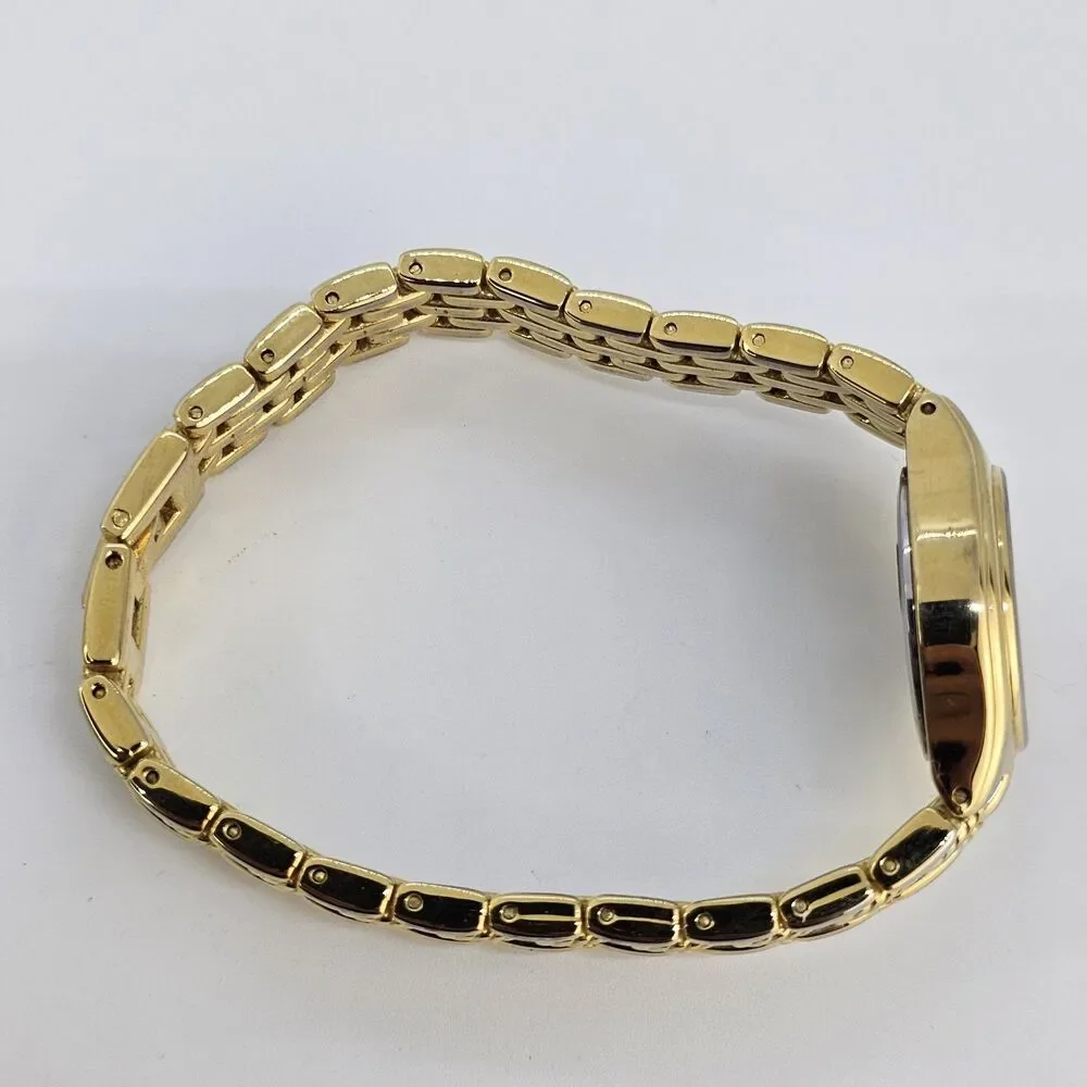 Acqua Timex Women's Watch 23MM‎ Gold Dial Two Tone Bracelet Band 7